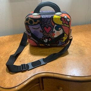 Colorful Abstract Shoulder Bag with Black Strap